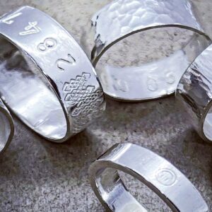 Silver Hammered or Stamped Rings made at BENCHspace silversmithing jewellery school