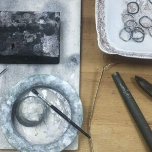 Crafting setup for improvers course at BENCHspace silversmithing jewellery school