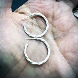 Hoop earrings made at BENCHspace in Hoopla Duo workshop.2