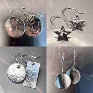 Silver Earrings made at BENCHspace x4
