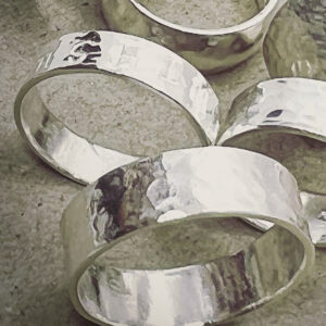 Silver Hammered or Stamped Rings made at BENCHspace x2