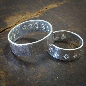 Silver Hammered or Stamped Rings made at BENCHspace x5