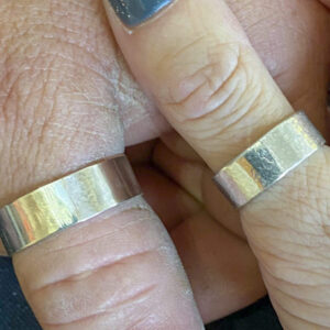 Silver Hammered or Stamped Rings made at BENCHspace x6