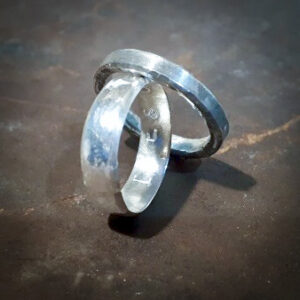 Silver Hammered or Stamped Rings made at BENCHspace x8