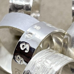 Silver Hammered or Stamped Rings made at BENCHspace x9