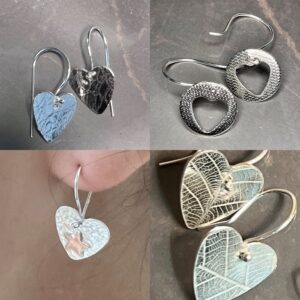Silver heart Earrings made at BENCHspace