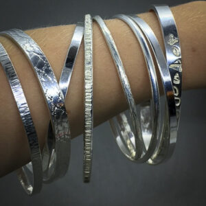 Silver Patterned Bangles and cuffs made at BENCHspace header