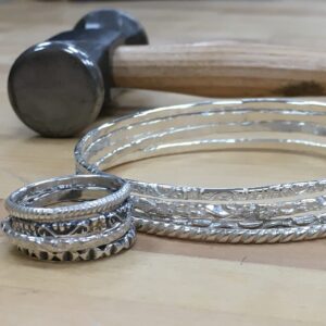 Silver Patterned Bangles made at BENCHspacex3