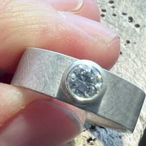 Silver ring made at BENCHspace stone setting with Marlies White workshop.3