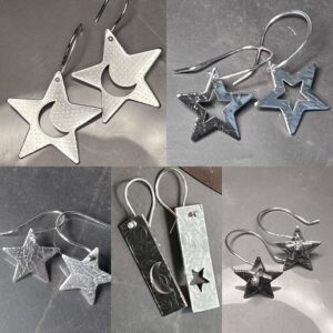 Silver star Earrings made at BENCHspace