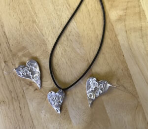Silver clay class students pieces